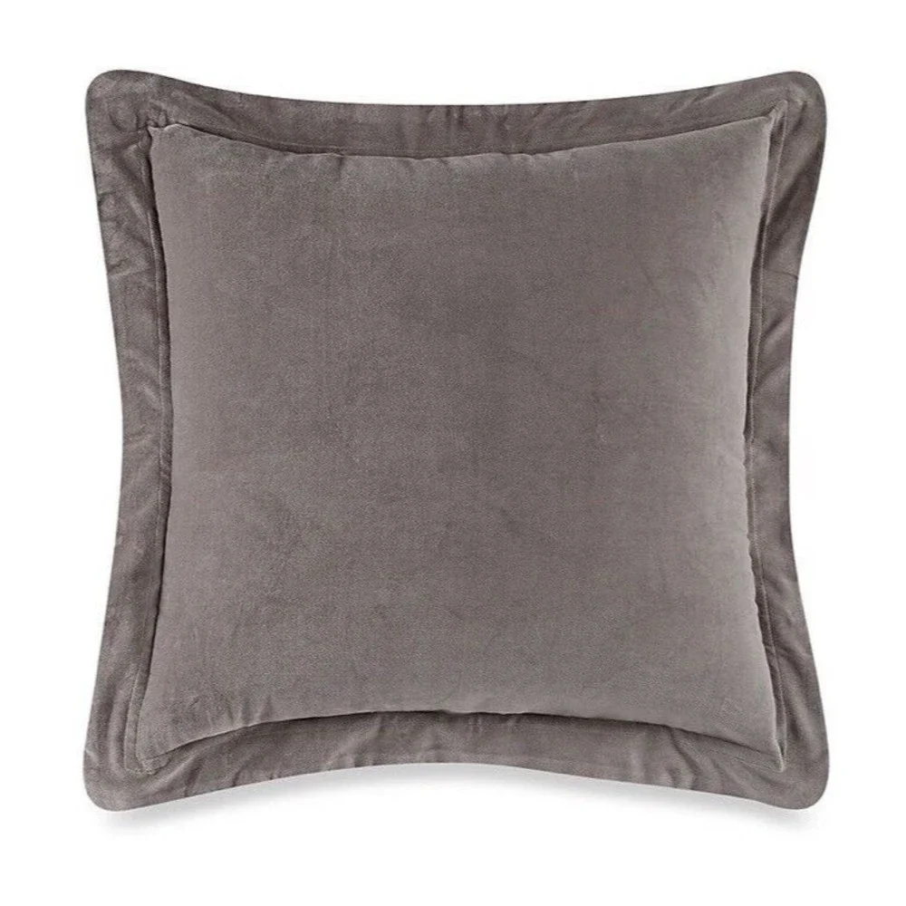 New Cozy Shop Euro 26in x 26in Velvet  Cotton Sham, Grey Pillow